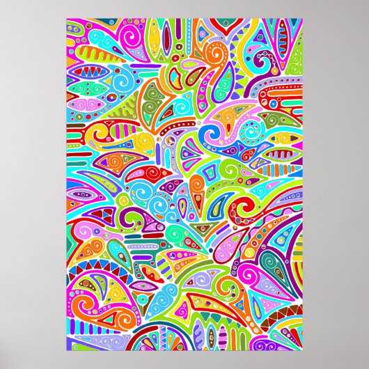 Hand und digital gestrichen Muster Art 7 Poster (Vorne)