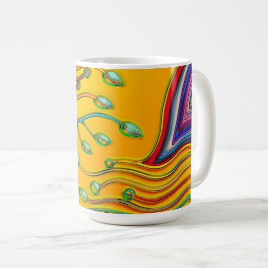 Hand und digital gestrichen Muster Art 9 Kaffeetasse (VorderseiteRechts)
