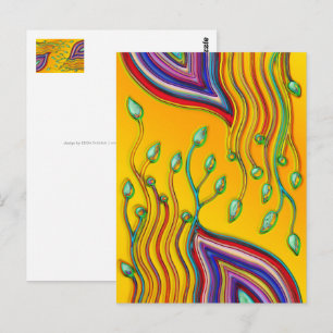 Hand und digital gestrichen Muster Art 9 Postkarte