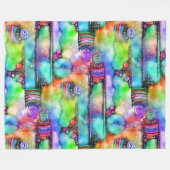 Hand und digital gestrichen nahtloses Muster 64 Fleecedecke (Vorderseite (Horizontal))