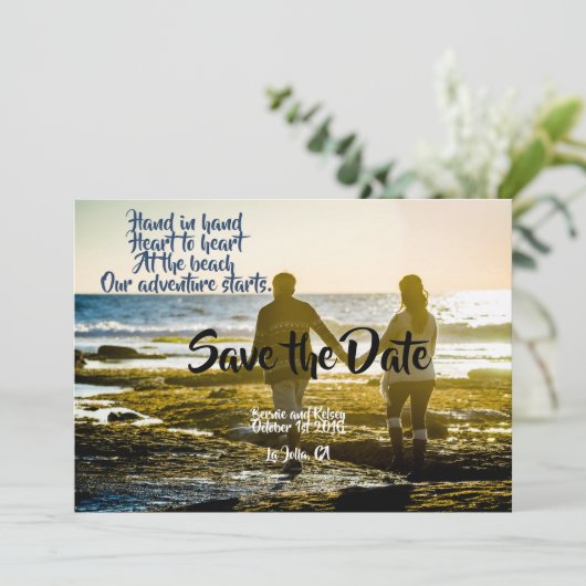 Hand und Hand Save The Date (Stehend Vorderseite)