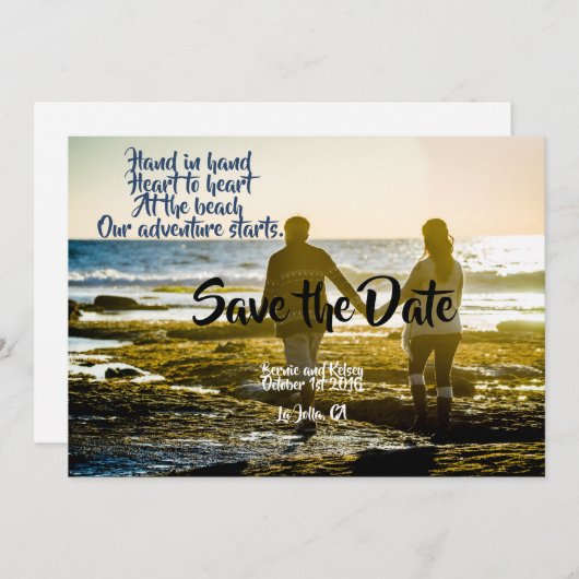 Hand und Hand Save The Date (Vorne/Hinten)