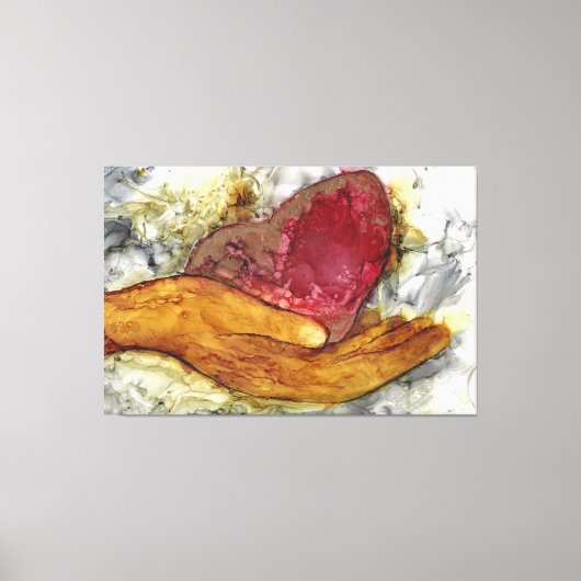 Hand und Herz, gerahmt 60x40" Leinwanddruck (Vorderseite)