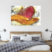 Hand und Herz, gerahmt 60x40" Leinwanddruck (Insitu (Schlafzimmer))