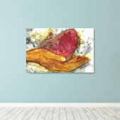 Hand und Herz mit Liebe gerahmt verpackt Leinwanddruck (Insitu (Holzboden))