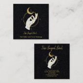 Hand und Mond Quadratische Visitenkarte (Vorne/Hinten)