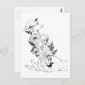 Hand und Pilze Postkarte (Vorne/Hinten)