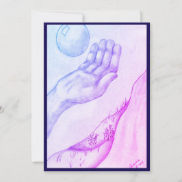 Hand und Sphere - Blau Einladung