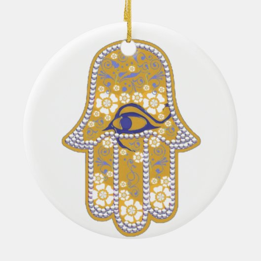 Hand von Fatima hamsa Keramik Ornament (Hinten)