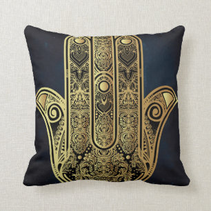 Hand von Fatima,Symbol des Schutzes,Hamsa,Gold auf Kissen
