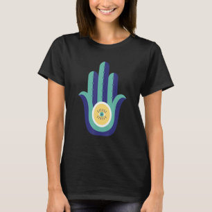 Hand von Hamsa Auge Hinduismus Arabisch Schützen F T-Shirt