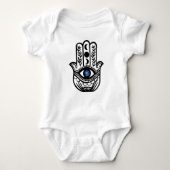 Hand von Hamsa Fatima Evil Eye Baby Strampler (Vorderseite)