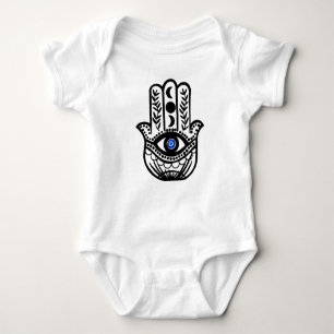 Hand von Hamsa Fatima Evil Eye Baby Strampler