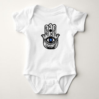Hand von Hamsa Fatima Evil Eye Baby Strampler