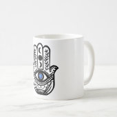 Hand von Hamsa Fatima Evil Eye Kaffeetasse (VorderseiteRechts)