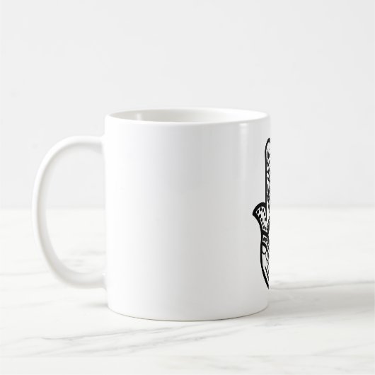 Hand von Hamsa Fatima Evil Eye Kaffeetasse (Links)