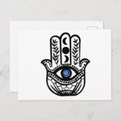 Hand von Hamsa Fatima Evil Eye Postkarte (Vorne/Hinten)