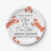 Hand Wasserfarb-Hummer-Hauptfang-Junggesellinnenab Pappteller (Vorderseite)