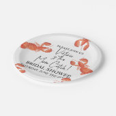 Hand Wasserfarb-Hummer-Hauptfang-Junggesellinnenab Pappteller (Schrägansicht)