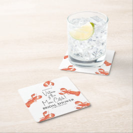 Hand Wasserfarbe Hummer Hauptfang Brautparty Rechteckiger Pappuntersetzer