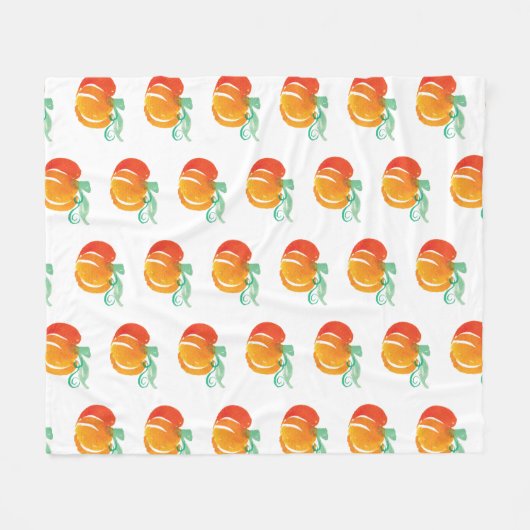 Hand Watercolor Elegante Pumpkins Fleecedecke (Vorderseite (Horizontal))