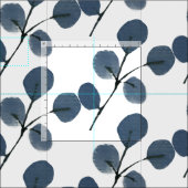 Hand Watercolor Eukalyptus Greenery Blue Stoff (Kachel)