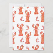 Hand Watercolor Hummer Shrimp Crawfish Bridal Einladung (Rückseite)