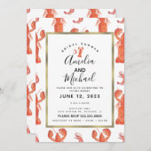 Hand Watercolor Hummer Shrimp Crawfish Bridal Einladung (Vorne/Hinten)