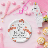 Hand Watercolor Lobsters Main Catch Bridal Shower Pappteller (Party)