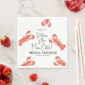 Hand Watercolor Lobsters Main Catch Bridal Shower Serviette (Beispiel)