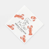 Hand Watercolor Lobsters Main Catch Bridal Shower Serviette (Ecke)