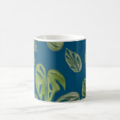 Hand Watercolor Monstera Adansonii Leaf Blue Kaffeetasse (Mittel)