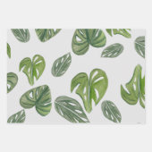 Hand Watercolor Monstera Adansonii Leaf Bridal Geschenkpapier Set (Vorderseite 3)