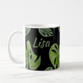 Hand Watercolor Monstera Adansonii Leaf Bridal Kaffeetasse