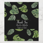 Hand Watercolor Monstera Adansonii Leaf Bridal Weinetikett (Einzelnes Label)