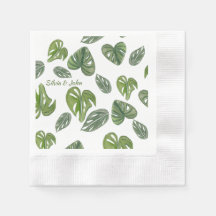 Hand Watercolor Monstera Adansonii Leaf Wedding