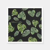 Hand Watercolor Monstera Adansonii Leaf Wedding Serviette (Vorderseite)