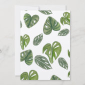 Hand Watercolor Monstera und Adansonii Leaf Bridal Einladung (Rückseite)