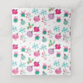 Hand Watercolor Weihnachtsgeschmack Platzkarte (Innenseite Aufgefaltet)