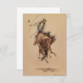 Hand-Whipping a Bronc von Edward Borein Dankeskarte (Vorne/Hinten)