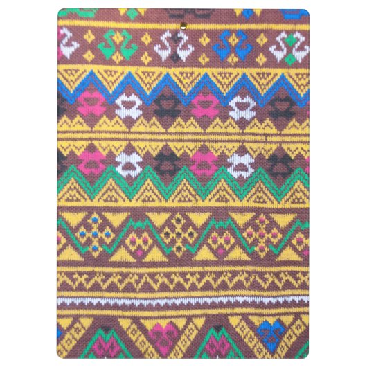 Hand Woven Thai Seidenmuster Klemmbrett (Rückseite)