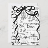 Hand Write Christmas Diner Einladung (Vorderseite)