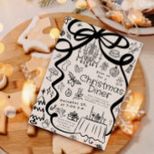 Hand Write Christmas Diner Einladung