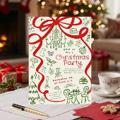 Hand Write Christmas Party Einladung