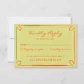 Hand Writes Pinstripes Whimsical Italienische Hoch RSVP Karte (Vorderseite)
