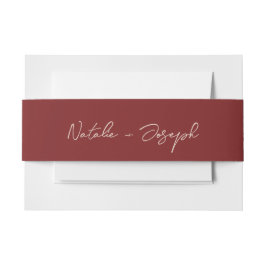  Hand Written Burgundy Calligraphy Boho Wedding Einladungsbanderole