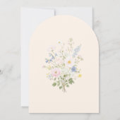Hand Written Drawn Floral Summer Arched Wedding Einladung (Rückseite)