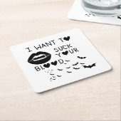 Hand written 'I Want to suck Your blood' Rechteckiger Pappuntersetzer (angewinkelt)