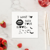 Hand written 'I Want to suck Your blood' Serviette (Beispiel)
