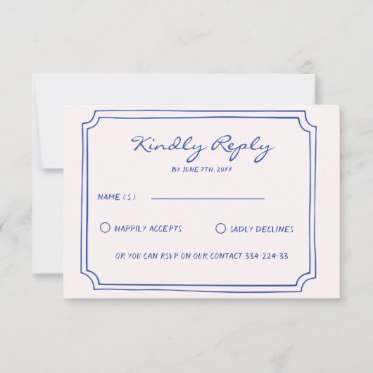 Hand Written Pinstripes Painted Italian Wedding RSVP Karte (Vorderseite)